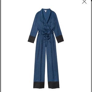 Victoria’s Secret Zebra Jumpsuit blue and black XS
